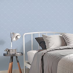 Galerie Wallcoverings Product Code: G23348 - Deauville 2 Wallpaper Collection Galerie Wallcoverings Product Code G23348 - Deauville 2 Wallpaper Collection - Sky Blue White Colours - Nautical Rope Design
