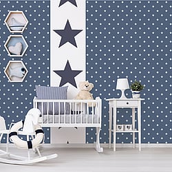 Galerie Wallcoverings Product Code: G23350 - Deauville 2 Wallpaper Collection Galerie Wallcoverings Product Code G23350 - Deauville 2 Wallpaper Collection - Marine Blue White Colours - Deauville Star Design