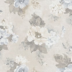 Galerie Wallcoverings Product Code: G34103 - Country Cottage Wallpaper Collection Galerie Wallcoverings Product Code G34103 - Country Cottage Wallpaper Collection - Blue Grey Cream Colours - Vintage Bloom Design