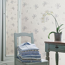 Galerie Wallcoverings Product Code: G45081 - Vintage Rose Wallpaper Collection Galerie Wallcoverings Product Code G45081 - Vintage Rose Wallpaper Collection - Blue Cream Colours - Postcard Florals Design