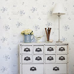 Galerie Wallcoverings Product Code: G45081 - Vintage Roses Wallpaper Collection Galerie Wallcoverings Product Code G45081 - Vintage Roses Wallpaper Collection - Blue Cream Colours - Postcard Florals Design