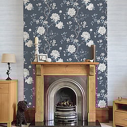 Galerie Wallcoverings Product Code: G45303 - Vintage Roses Wallpaper Collection Galerie Wallcoverings Product Code G45303 - Vintage Roses Wallpaper Collection - Dark Blue Beige Colours - Magnolia Design