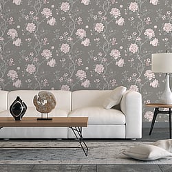 Galerie Wallcoverings Product Code: G45305 - Vintage Roses Wallpaper Collection Galerie Wallcoverings Product Code G45305 - Vintage Roses Wallpaper Collection - Grey Pink Colours - Magnolia Design