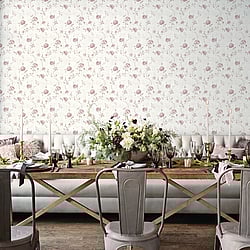 Galerie Wallcoverings Product Code: G45327 - Vintage Roses Wallpaper Collection Galerie Wallcoverings Product Code G45327 - Vintage Roses Wallpaper Collection - Dark Pink Colours - Trailing Rose Design