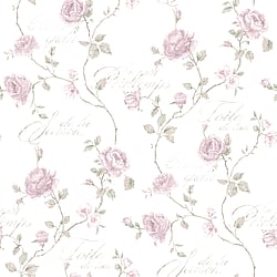 Galerie Wallcoverings Product Code: G45329 - Vintage Roses Wallpaper Collection Galerie Wallcoverings Product Code G45329 - Vintage Roses Wallpaper Collection - Pink Green White Colours - Trailing Rose Design