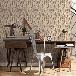 Galerie Wallcoverings Product Code: G45335 - Grunge Wallpaper Collection Galerie Wallcoverings Product Code G45335 - Grunge Wallpaper Collection - Brown Silver Light Brown Colours - Triangular Design