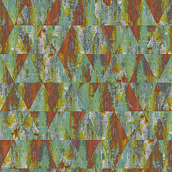 Galerie Wallcoverings Product Code: G45336 - Grunge Wallpaper Collection Galerie Wallcoverings Product Code G45336 - Grunge Wallpaper Collection - Green Blue Orange Colours - Triangular Design