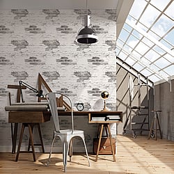 Galerie Wallcoverings Product Code: G45353 - Grunge Wallpaper Collection Galerie Wallcoverings Product Code G45353 - Grunge Wallpaper Collection - White Grey Colours - Exposed Brick Design