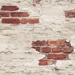 Galerie Wallcoverings Product Code: G45354 - Grunge Wallpaper Collection Galerie Wallcoverings Product Code G45354 - Grunge Wallpaper Collection - White Red Colours - Exposed Brick Design