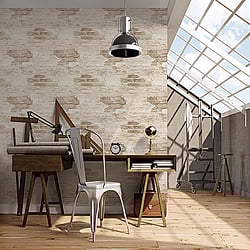 Galerie Wallcoverings Product Code: G45355 - Grunge Wallpaper Collection Galerie Wallcoverings Product Code G45355 - Grunge Wallpaper Collection - Cream Brown Colours - Exposed Brick Design