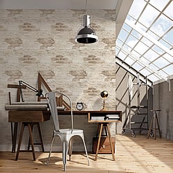 Galerie Wallcoverings Product Code: G45355 - Grunge Wallpaper Collection Galerie Wallcoverings Product Code G45355 - Grunge Wallpaper Collection - Cream Brown Colours - Exposed Brick Design