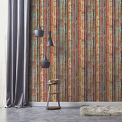 Galerie Wallcoverings Product Code: G45358 - Grunge Wallpaper Collection Galerie Wallcoverings Product Code G45358 - Grunge Wallpaper Collection - Orange Blue Gold Colours - Metal Sheet Design