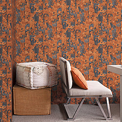 Galerie Wallcoverings Product Code: G45360 - Grunge Wallpaper Collection Galerie Wallcoverings Product Code G45360 - Grunge Wallpaper Collection - Copper Orange Black Colours - Industrial Stripe Design