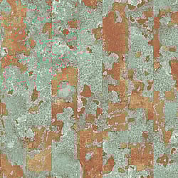 Galerie Wallcoverings Product Code: G45361 - Grunge Wallpaper Collection Galerie Wallcoverings Product Code G45361 - Grunge Wallpaper Collection - Green Copper Orange Colours - Industrial Stripe Design