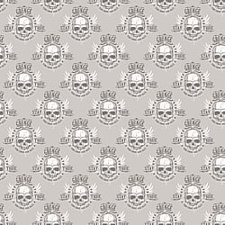 Galerie Wallcoverings Product Code: G45366 - Grunge Wallpaper Collection Galerie Wallcoverings Product Code G45366 - Grunge Wallpaper Collection - Silver White Black Colours - Grunge Skull Design