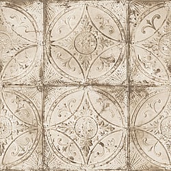 Galerie Wallcoverings Product Code: G45375 - Grunge Wallpaper Collection Galerie Wallcoverings Product Code G45375 - Grunge Wallpaper Collection - Cream Brown Colours - Ornate Tile Design