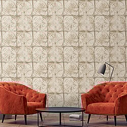 Galerie Wallcoverings Product Code: G45375 - Grunge Wallpaper Collection Galerie Wallcoverings Product Code G45375 - Grunge Wallpaper Collection - Cream Brown Colours - Ornate Tile Design