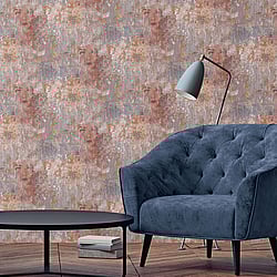 Galerie Wallcoverings Product Code: G45380 - Grunge Wallpaper Collection Galerie Wallcoverings Product Code G45380 - Grunge Wallpaper Collection - Purple Copper Grey Colours - Industrial Collage Design