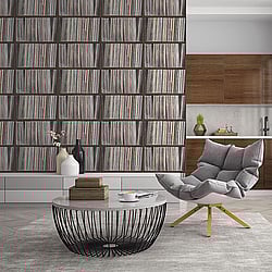 Galerie Wallcoverings Product Code: G45385 - Grunge Wallpaper Collection Galerie Wallcoverings Product Code G45385 - Grunge Wallpaper Collection - Black Multi-Coloured Colours - Lp Shelf Design