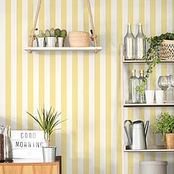 Galerie Wallcoverings Product Code: G45400 - Smart Stripes 3 Wallpaper Collection Galerie Wallcoverings Product Code G45400 - Smart Stripes 3 Wallpaper Collection - Yellow White Colours - Awning Stripe Design