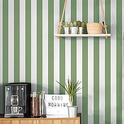Galerie Wallcoverings Product Code: G45401 - Just Kitchens Wallpaper Collection Galerie Wallcoverings Product Code G45401 - Just Kitchens Wallpaper Collection - Green Colours - Awning Stripe Design