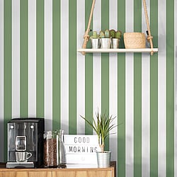 Galerie Wallcoverings Product Code: G45401 - Smart Stripes 3 Wallpaper Collection Galerie Wallcoverings Product Code G45401 - Smart Stripes 3 Wallpaper Collection - Green Colours - Awning Stripe Design