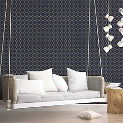 Galerie Wallcoverings Product Code: G45403 - Just Kitchens Wallpaper Collection Galerie Wallcoverings Product Code G45403 - Just Kitchens Wallpaper Collection - Navy Gold Colours - Bee Hive Design