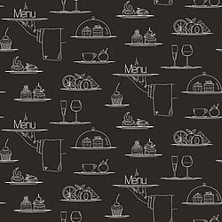 Galerie Wallcoverings Product Code: G45408 - Just Kitchens Wallpaper Collection Galerie Wallcoverings Product Code G45408 - Just Kitchens Wallpaper Collection - Black Colours - Chalkboard Menu Design