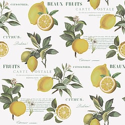 Galerie Wallcoverings Product Code: G45409 - Just Kitchens Wallpaper Collection Galerie Wallcoverings Product Code G45409 - Just Kitchens Wallpaper Collection - Yellow Green White Colours - Citron Botanical Design
