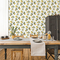 Galerie Wallcoverings Product Code: G45409 - Just Kitchens Wallpaper Collection Galerie Wallcoverings Product Code G45409 - Just Kitchens Wallpaper Collection - Yellow Green White Colours - Citron Botanical Design