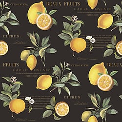 Galerie Wallcoverings Product Code: G45411 - Just Kitchens Wallpaper Collection Galerie Wallcoverings Product Code G45411 - Just Kitchens Wallpaper Collection - Black Yellow Colours - Citron Botanical Design