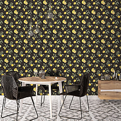 Galerie Wallcoverings Product Code: G45411 - Just Kitchens Wallpaper Collection Galerie Wallcoverings Product Code G45411 - Just Kitchens Wallpaper Collection - Black Yellow Colours - Citron Botanical Design