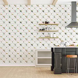 Galerie Wallcoverings Product Code: G45417 - Just Kitchens Wallpaper Collection Galerie Wallcoverings Product Code G45417 - Just Kitchens Wallpaper Collection - Taupe Red Blue Colours - Fruit Tile Design
