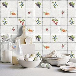 Galerie Wallcoverings Product Code: G45417 - Just Kitchens Wallpaper Collection Galerie Wallcoverings Product Code G45417 - Just Kitchens Wallpaper Collection - Taupe Red Blue Colours - Fruit Tile Design