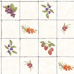 Galerie Wallcoverings Product Code: G45418 - Just Kitchens Wallpaper Collection Galerie Wallcoverings Product Code G45418 - Just Kitchens Wallpaper Collection - Cream Red Purple Orange Colours - Fruit Tile Design
