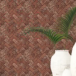 Galerie Wallcoverings Product Code: G45424 - Just Kitchens Wallpaper Collection Galerie Wallcoverings Product Code G45424 - Just Kitchens Wallpaper Collection - Red Colours - Herringbone Brick Design