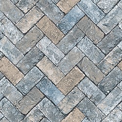 Galerie Wallcoverings Product Code: G45425 - Just Kitchens Wallpaper Collection Galerie Wallcoverings Product Code G45425 - Just Kitchens Wallpaper Collection - Blues Taupe Colours - Herringbone Brick Design