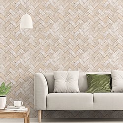 Galerie Wallcoverings Product Code: G45429 - Just Kitchens Wallpaper Collection Galerie Wallcoverings Product Code G45429 - Just Kitchens Wallpaper Collection - Beige Grey Colours - Herringbone Brick Design