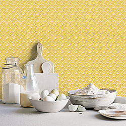 Galerie Wallcoverings Product Code: G45438 - Just Kitchens Wallpaper Collection Galerie Wallcoverings Product Code G45438 - Just Kitchens Wallpaper Collection - Yellow Colours - Lemon Scallop Design
