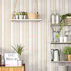 Galerie Wallcoverings Product Code: G45447 - Just Kitchens Wallpaper Collection Galerie Wallcoverings Product Code G45447 - Just Kitchens Wallpaper Collection - Taupe Green Colours - Multi Stripe Design