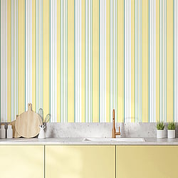 Galerie Wallcoverings Product Code: G45448 - Just Kitchens Wallpaper Collection Galerie Wallcoverings Product Code G45448 - Just Kitchens Wallpaper Collection - Yellow Green White Colours - Multi Stripe Design