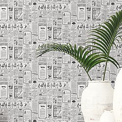 Galerie Wallcoverings Product Code: G45449 - Just Kitchens Wallpaper Collection Galerie Wallcoverings Product Code G45449 - Just Kitchens Wallpaper Collection - Black White Colours - Newspaper Design