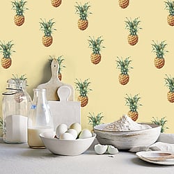 Galerie Wallcoverings Product Code: G45452 - Just Kitchens Wallpaper Collection Galerie Wallcoverings Product Code G45452 - Just Kitchens Wallpaper Collection - Yellow Colours - Pineapples Design