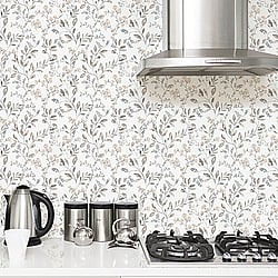 Galerie Wallcoverings Product Code: G45454 - Just Kitchens Wallpaper Collection Galerie Wallcoverings Product Code G45454 - Just Kitchens Wallpaper Collection - Grey Beige Colours - Spring Leaf Trail Design