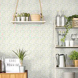 Galerie Wallcoverings Product Code: G45456 - Just Kitchens Wallpaper Collection Galerie Wallcoverings Product Code G45456 - Just Kitchens Wallpaper Collection - Lilac Yellow Green Colours - Spring Leaf Trail Design