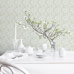 Galerie Wallcoverings Product Code: G45457 - Just Kitchens Wallpaper Collection Galerie Wallcoverings Product Code G45457 - Just Kitchens Wallpaper Collection - Green Blue Colours - Spring Leaf Trail Design