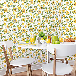 Galerie Wallcoverings Product Code: G45458 - Just Kitchens Wallpaper Collection Galerie Wallcoverings Product Code G45458 - Just Kitchens Wallpaper Collection - Yellow Green White Colours - Sunflower Trail Design