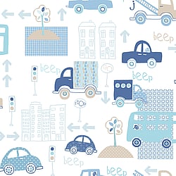 Galerie Wallcoverings Product Code: G56009 - Just 4 Kids 2 Wallpaper Collection Galerie Wallcoverings Product Code G56009 - Just 4 Kids 2 Wallpaper Collection - Blue White Colours - Traffic Design