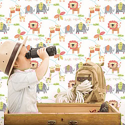 Galerie Wallcoverings Product Code: G56023 - Just 4 Kids 2 Wallpaper Collection Galerie Wallcoverings Product Code G56023 - Just 4 Kids 2 Wallpaper Collection - Orange Grey Green Colours - Jungle Friends Design