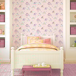 Galerie Wallcoverings Product Code: G56036 - Just 4 Kids 2 Wallpaper Collection Galerie Wallcoverings Product Code G56036 - Just 4 Kids 2 Wallpaper Collection - Pink Blue Purple Green Colours - Colourful Owls Design
